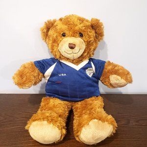 Build a Bear Teddy Soccer Jersey Plush USA 97 Shirt 16" BABW Sports Brown